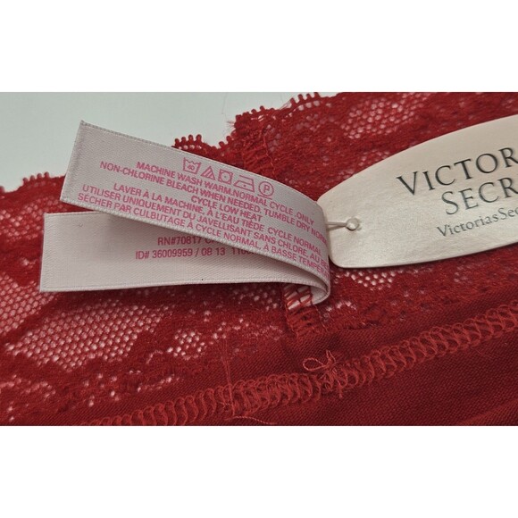 VICTORIA’S SECRET Red Soft Cotton blend Lace Low Rise Hip Hugger Panty Size S/P - Picture 5 of 5